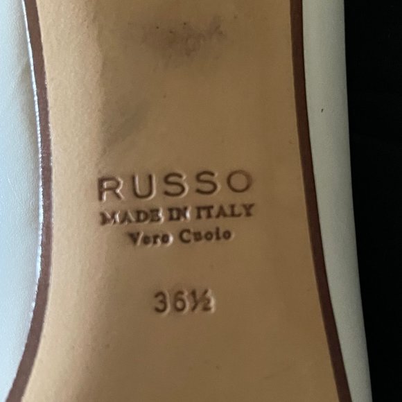 Francesco Russo Paris Lace-Up White Leather Mules Pumps 36.5/6.5 - Picture 10 of 13